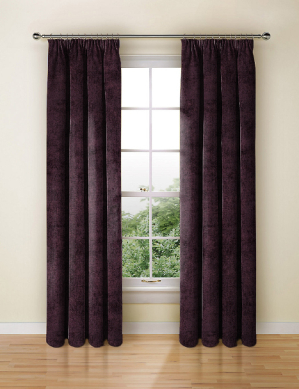 Chenille Plum Curtain Fabric