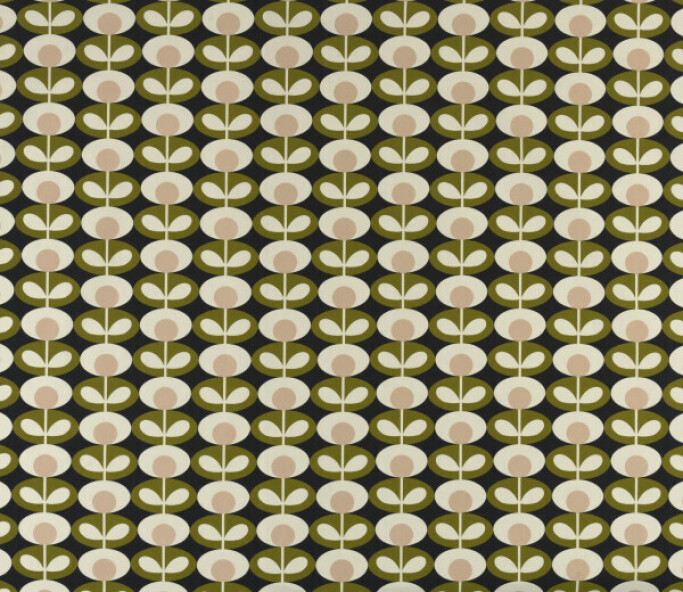 Orla Kiely Oval Flower Seagrass Curtain Fabric