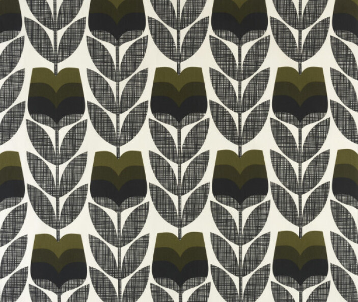 Orla Kiely Rosebud Moss Curtain Fabric
